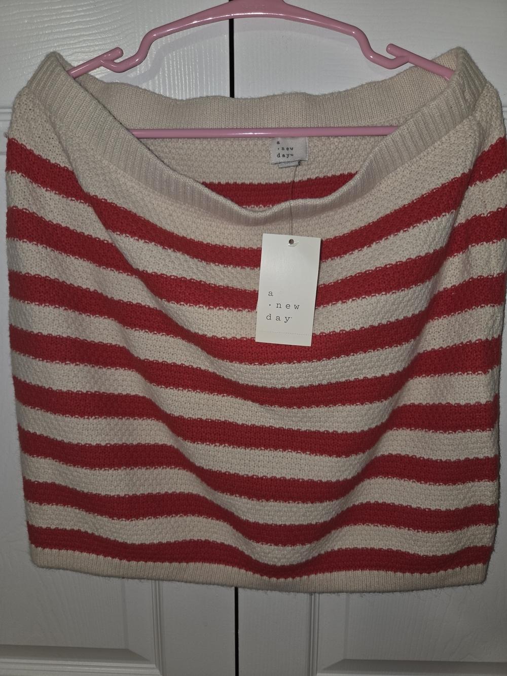 Red And Cream Sweater Skirt